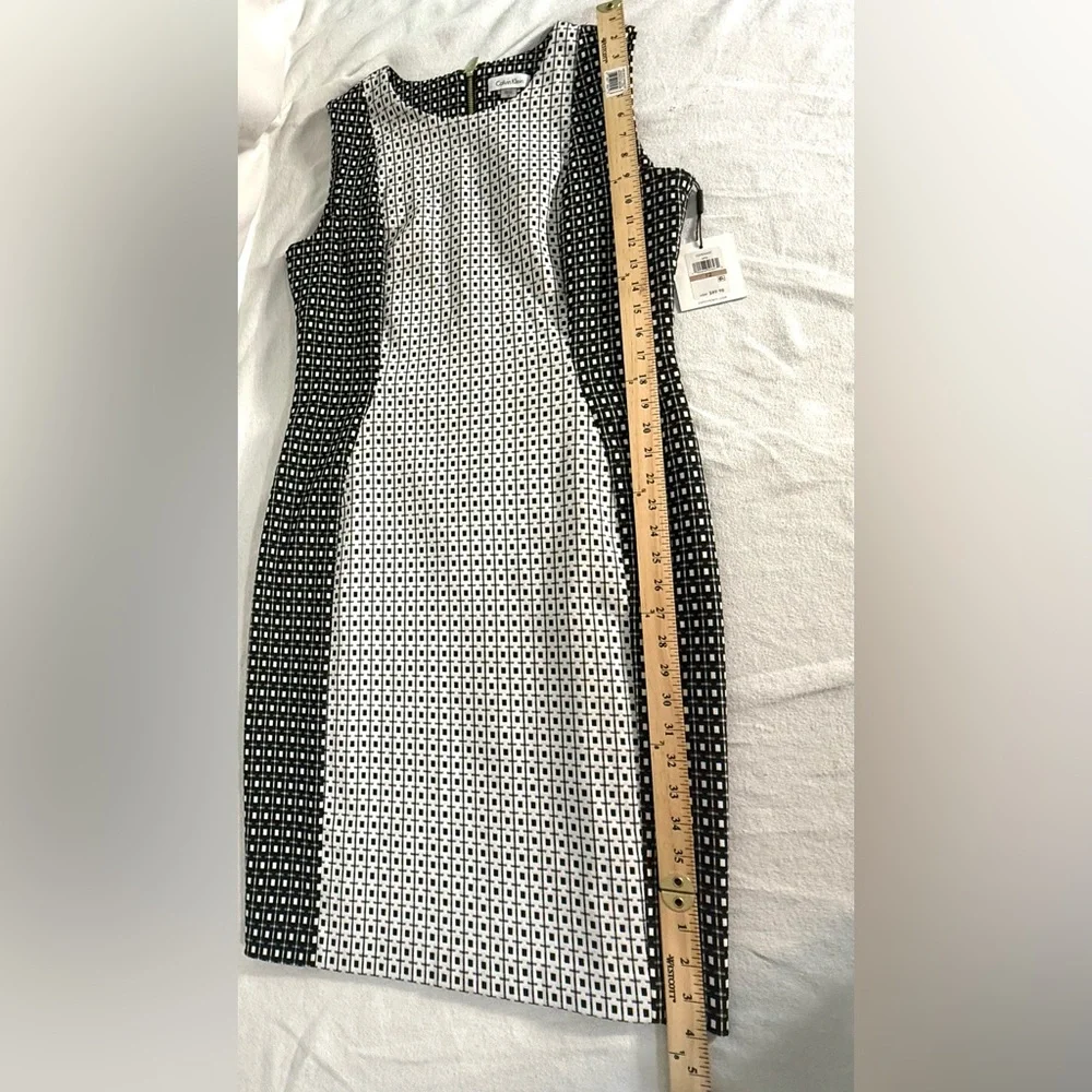 Calvin Klein Black and White Sleeveless sheath Dress size 12 - Picture 6 of 16
